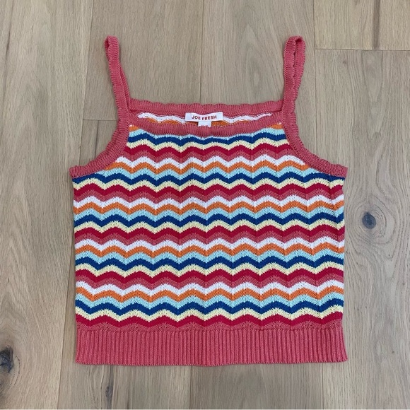 Joe Fresh Tops - Joe Fresh | Pink Knit Crochet Tank NWT 💞